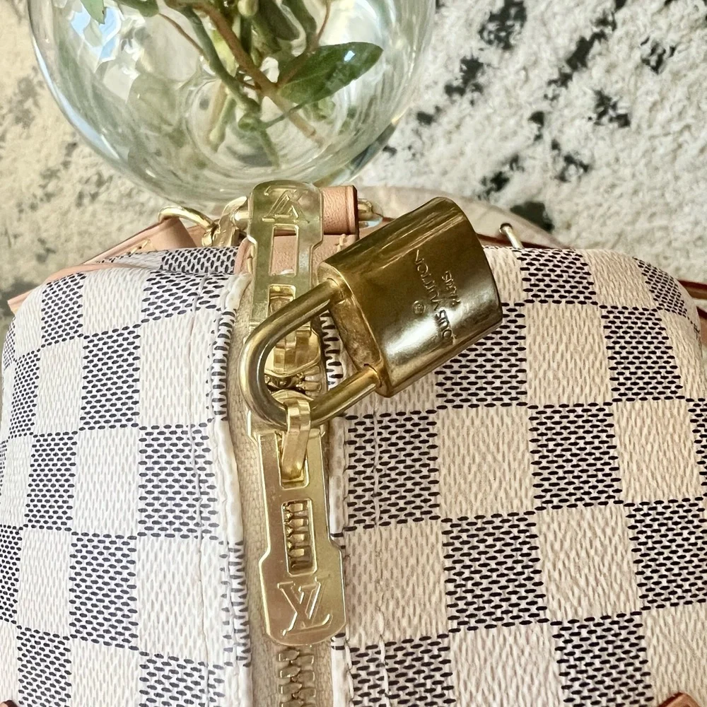 Speedy 30 Damier Azur Bandolier Louis Vuitton - Picture 8 of 12